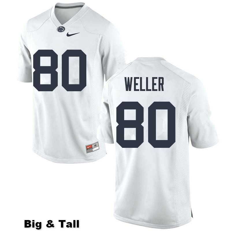 NCAA Nike Men's Penn State Nittany Lions Justin Weller #80 College Football Authentic Big & Tall White Stitched Jersey RZD3298BN